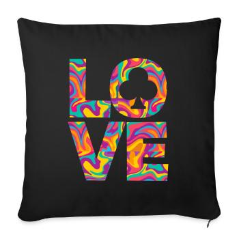 Joueur de poker Joueur de poker Cadeau de poker - Housse de coussin décorative 45 x 45 cm - noir - Devant