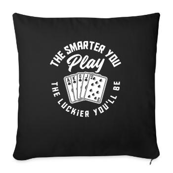 Joueur de poker Joueur de poker Cadeau de poker - Housse de coussin décorative 45 x 45 cm - noir - Devant
