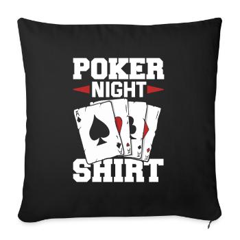 Joueur de poker Joueur de poker Cadeau de poker - Housse de coussin décorative 45 x 45 cm - noir - Devant