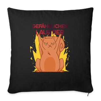 Gefährliches Laubtier Eichhörnchen - Sofakissenbezug 45 x 45 cm - Schwarz - Vorne