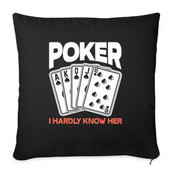 Joueur de poker Joueur de poker Cadeau de poker - Housse de coussin décorative 45 x 45 cm - noir - Devant