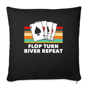 Joueur de poker Joueur de poker Cadeau de poker - Housse de coussin décorative 45 x 45 cm - noir - Devant