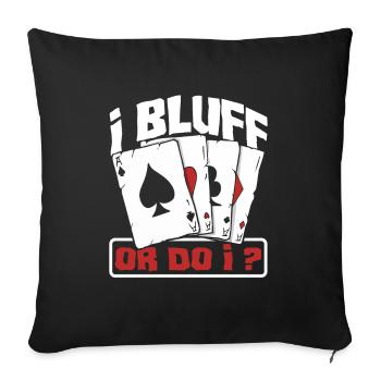 Joueur de poker Joueur de poker Cadeau de poker - Housse de coussin décorative 45 x 45 cm - noir - Devant