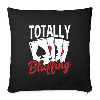 Joueur de poker Joueur de poker Cadeau de poker - Housse de coussin décorative 45 x 45 cm - noir - Devant