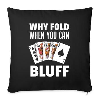 Joueur de poker Joueur de poker Cadeau de poker - Housse de coussin décorative 45 x 45 cm - noir - Devant