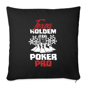 Joueur de poker Joueur de poker Cadeau de poker - Housse de coussin décorative 45 x 45 cm - noir - Devant