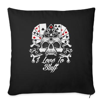 Joueur de poker Joueur de poker Cadeau de poker - Housse de coussin décorative 45 x 45 cm - noir - Devant