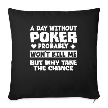 Joueur de poker Joueur de poker Cadeau de poker - Housse de coussin décorative 45 x 45 cm - noir - Devant