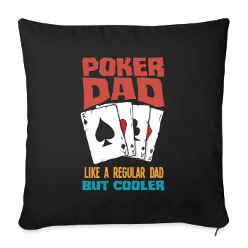 Joueur de poker Joueur de poker Cadeau de poker - Housse de coussin décorative 45 x 45 cm - noir - Devant