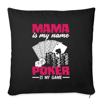 Joueur de poker Joueur de poker Cadeau de poker - Housse de coussin décorative 45 x 45 cm - noir - Devant