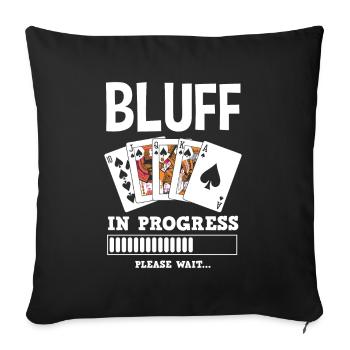 Joueur de poker Joueur de poker Cadeau de poker - Housse de coussin décorative 45 x 45 cm - noir - Devant