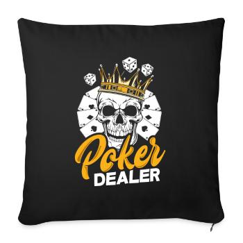 Joueur de poker Joueur de poker Cadeau de poker - Housse de coussin décorative 45 x 45 cm - noir - Devant