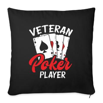 Joueur de poker Joueur de poker Cadeau de poker - Housse de coussin décorative 45 x 45 cm - noir - Devant