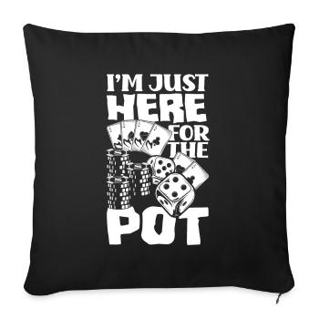 Joueur de poker Joueur de poker Cadeau de poker - Housse de coussin décorative 45 x 45 cm - noir - Devant