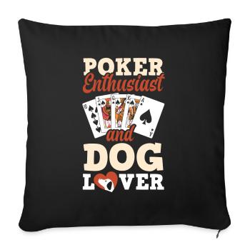 Joueur de poker Joueur de poker Cadeau de poker - Housse de coussin décorative 45 x 45 cm - noir - Devant