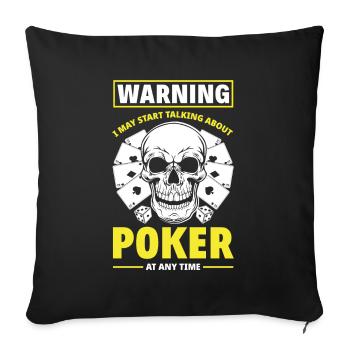 Joueur de poker Joueur de poker Cadeau de poker - Housse de coussin décorative 45 x 45 cm - noir - Devant