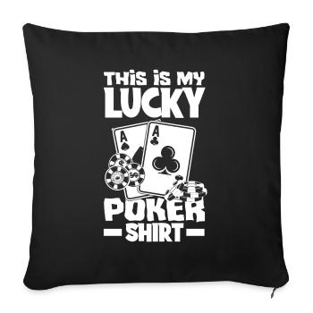 Joueur de poker Joueur de poker Cadeau de poker - Housse de coussin décorative 45 x 45 cm - noir - Devant