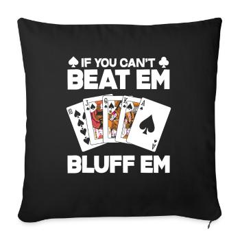 Joueur de poker Joueur de poker Cadeau de poker - Housse de coussin décorative 45 x 45 cm - noir - Devant