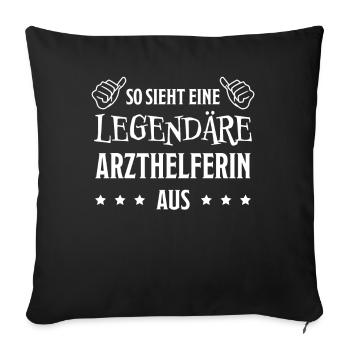 Arzthelferin Lustiger Spruch Arzthelferin Geschenk - Sofakissenbezug 45 x 45 cm - Schwarz - Vorne