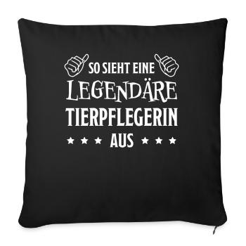 Tierpflegerin Lustig Spruch Tierpflegerin Geschenk - Sofakissenbezug 45 x 45 cm - Schwarz - Vorne