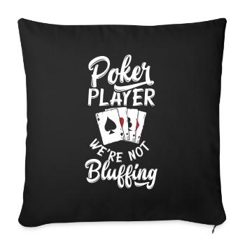 Joueur de poker Joueur de poker Cadeau de poker - Housse de coussin décorative 45 x 45 cm - noir - Devant