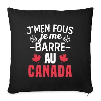 J'men fous je me barre au canada - Housse de coussin décorative 45 x 45 cm - noir - Devant