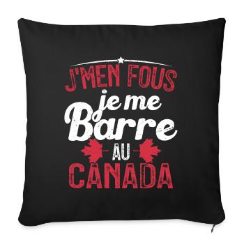 J'men fous je me barre au canada - Housse de coussin décorative 45 x 45 cm - noir - Devant