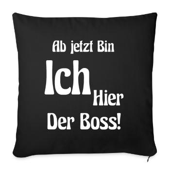 Schriftzug-Shirt "Chef" - Sofakissenbezug 45 x 45 cm - Schwarz - Vorne
