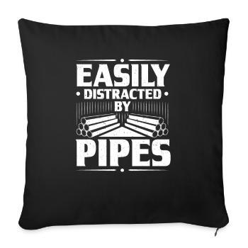 Pipeline Constructor Pipeline Construction Pipelayer - Sofa pillowcase 17,3'' x 17,3'' (45 x 45 cm) - black - Front