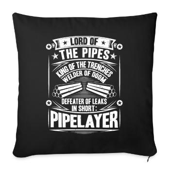 Pipeline Constructor Pipeline Construction Pipelayer - Sofa pillowcase 17,3'' x 17,3'' (45 x 45 cm) - black - Front
