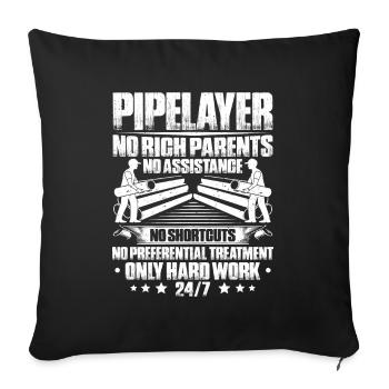 Pipeline Constructor Pipeline Construction Pipelayer - Sofa pillowcase 17,3'' x 17,3'' (45 x 45 cm) - black - Front