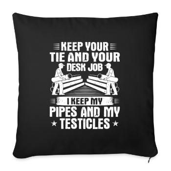 Pipeline Constructor Pipeline Construction Pipelayer - Sofa pillowcase 17,3'' x 17,3'' (45 x 45 cm) - black - Front
