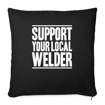 Schweißer Schweißen Schweißerei Soudeur Soudeur - Housse de coussin décorative 45 x 45 cm - noir - Devant