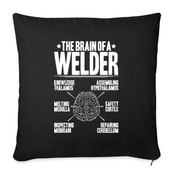 Schweißer Schweißen Schweißerei Soudeur Soudeur - Housse de coussin décorative 45 x 45 cm - noir - Devant