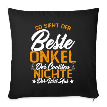So sieht der beste Onkel der Welt aus - Housse de coussin décorative 45 x 45 cm - noir - Devant