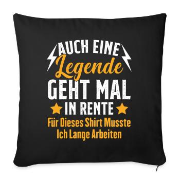 A Legend Retires Funny Pensioner - Sofa pillowcase 17,3'' x 17,3'' (45 x 45 cm) - black - Front