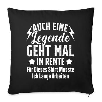 A Legend Retires Funny Pensioner - Sofa pillowcase 17,3'' x 17,3'' (45 x 45 cm) - black - Front