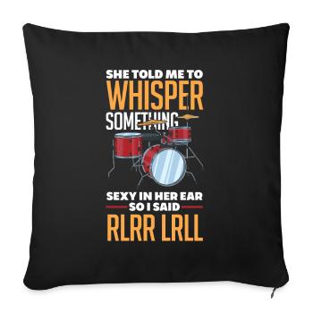 Drums Drummer Gift - Housse de coussin décorative 45 x 45 cm - noir - Devant