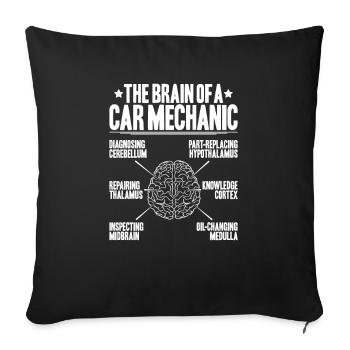 Ingénieur en mécatronique automobile Mécanicien automobile Mécanicien automobile - Housse de coussin décorative 45 x 45 cm - noir - Devant