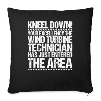 Service Technician Wind Turbines Wind Energy - Sofa pillowcase 17,3'' x 17,3'' (45 x 45 cm) - black - Front