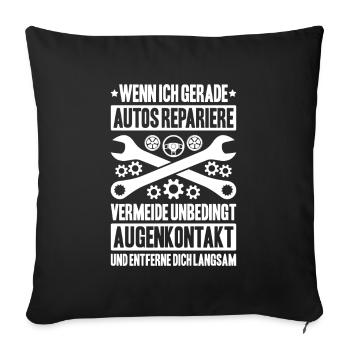 KFZ-Mechatroniker Car Mechanic Auto Mechanic - Sofakissenbezug 45 x 45 cm - Schwarz - Vorne