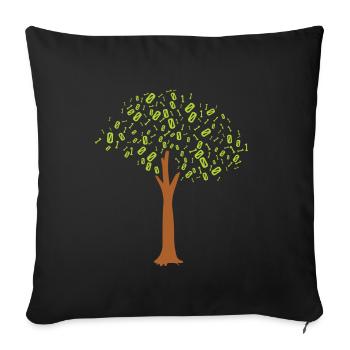 Binary Tree Admin Hacker Coder Programmierer - Sofakissenbezug 45 x 45 cm - Schwarz - Vorne
