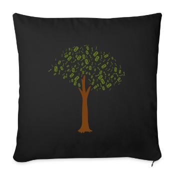 Binary Tree Admin Hacker Coder Programmierer - Sofakissenbezug 45 x 45 cm - Schwarz - Vorne