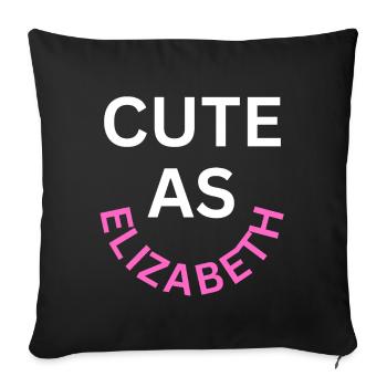 Cute as Elizabeth Name - Sofa pillowcase 17,3'' x 17,3'' (45 x 45 cm) - black - Front