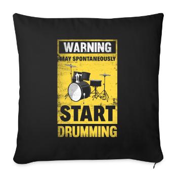 Drums Drummer Gift - Housse de coussin décorative 45 x 45 cm - noir - Devant