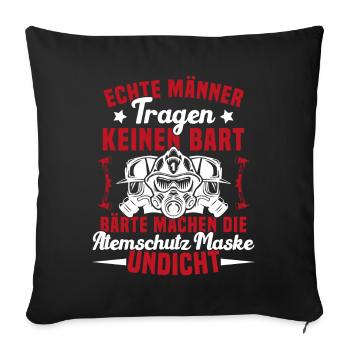 Pompiers protection respiratoire vrais hommes - Housse de coussin décorative 45 x 45 cm - noir - Devant