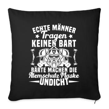 Pompiers protection respiratoire vrais hommes - Housse de coussin décorative 45 x 45 cm - noir - Devant
