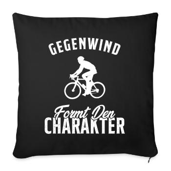 Les vents contraires forgent le caractère - Housse de coussin décorative 45 x 45 cm - noir - Devant