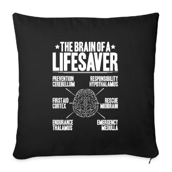 Sauveteur sauvetage aquatique sauveteur - Housse de coussin décorative 45 x 45 cm - noir - Devant