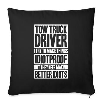 Conducteur de dépanneuse de service - Housse de coussin décorative 45 x 45 cm - noir - Devant